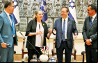 Wanderlei Barbosa com o governador de Rondônia, Marcos Rocha, e o presidente do Estado de Israel, Isaac Herzog