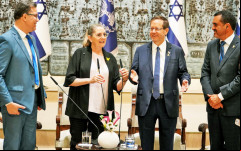 Wanderlei Barbosa com o governador de Rondônia, Marcos Rocha, e o presidente do Estado de Israel, Isaac Herzog